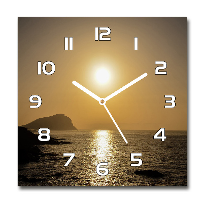 Square wall clock Sunset sea