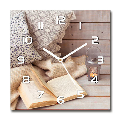 Square wall clock Relax by the book