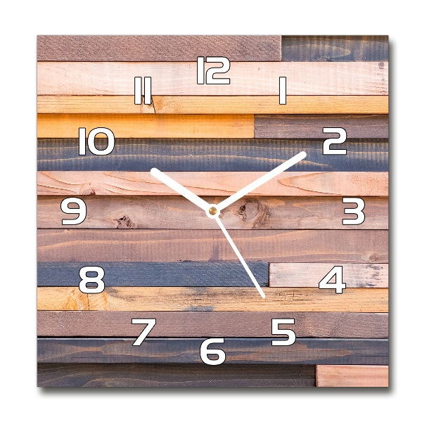 Square wall clock Wooden wall