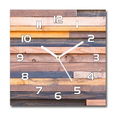 Square wall clock Wooden wall