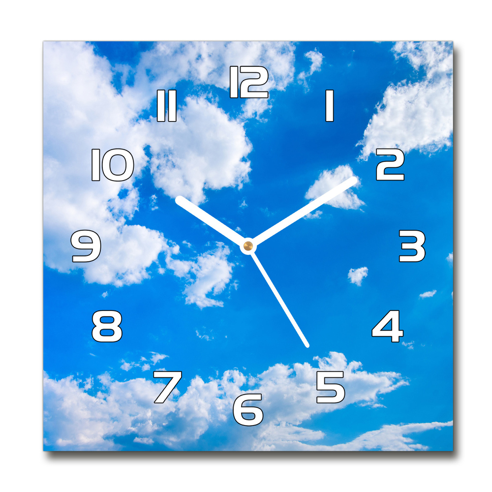 Square kitchen clock Clouds in the sky