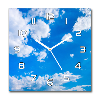 Square kitchen clock Clouds in the sky