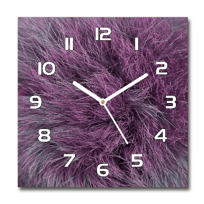 Square wall clock Pink fur