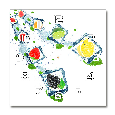 Square wall clock Fruit in cubes