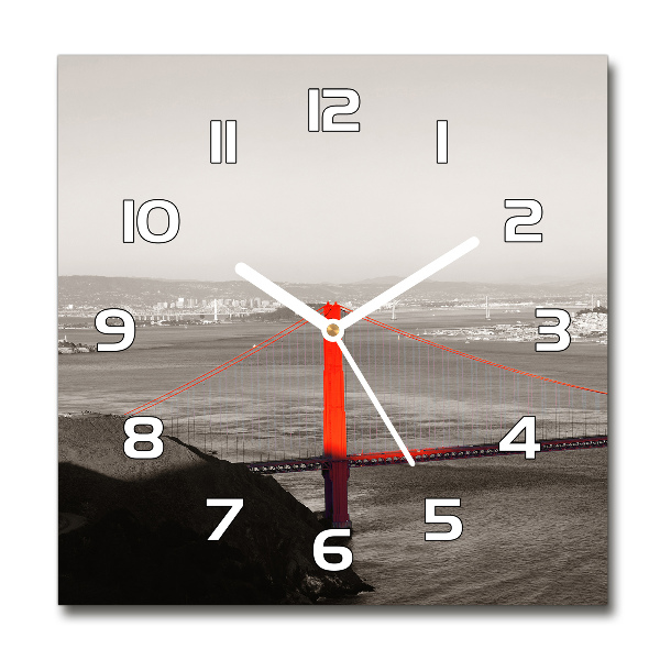 Square wall clock San Francisco bridge