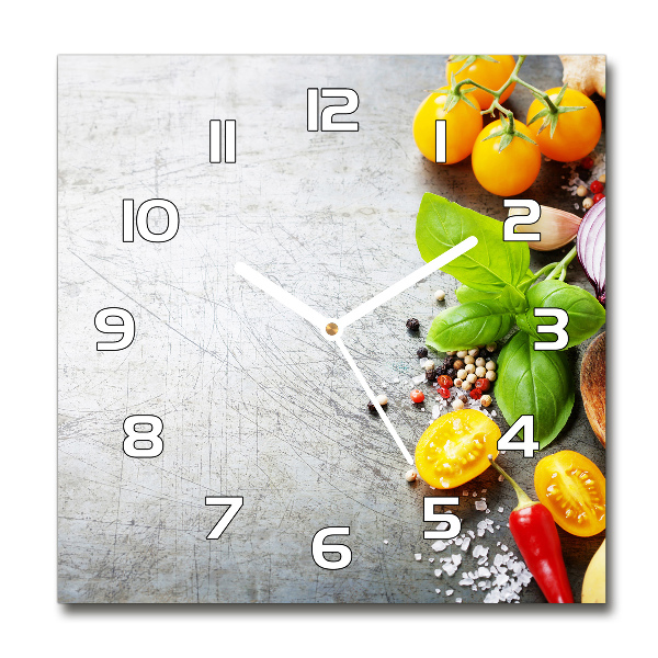 Square wall clock Vegetables