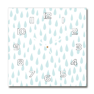 Square wall clock Droplets