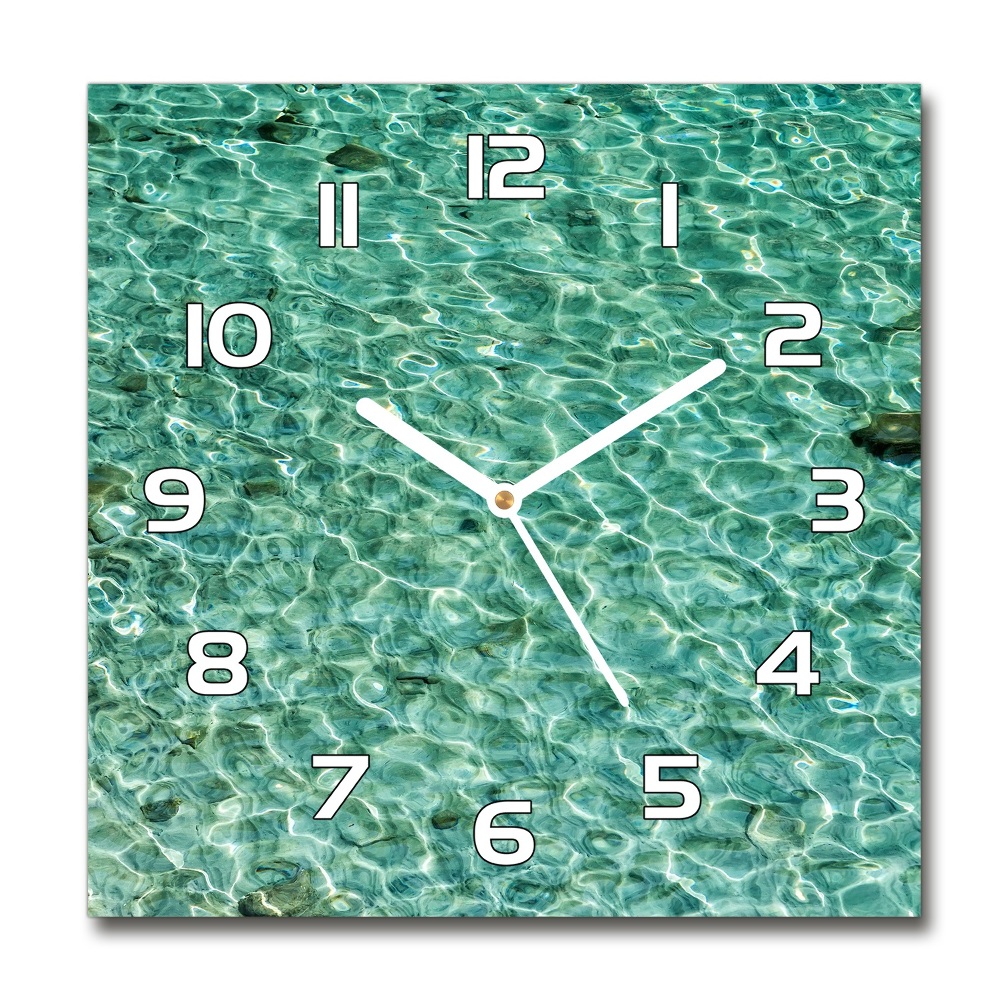 Square wall clock Transparent water