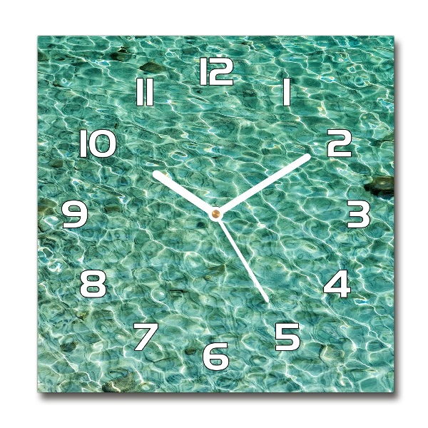 Square wall clock Transparent water