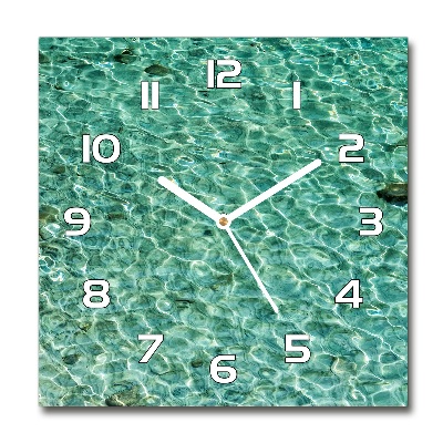 Square wall clock Transparent water