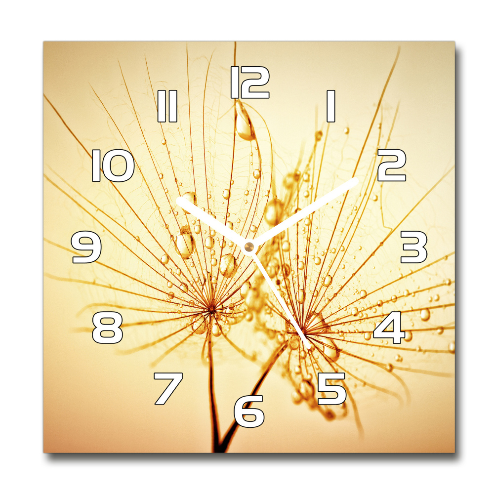 Square wall clock Dandelion seeds