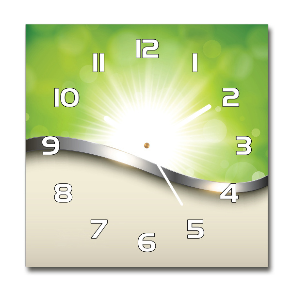 Square wall clock Green abstraction