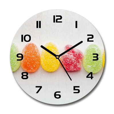 Round wall clock Colorful jelly beans