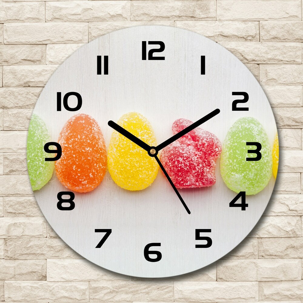 Round wall clock Colorful jelly beans