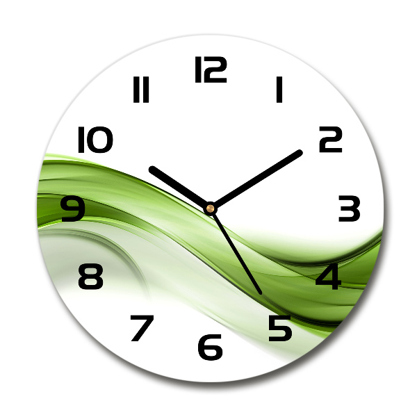 Round wall clock Green wave