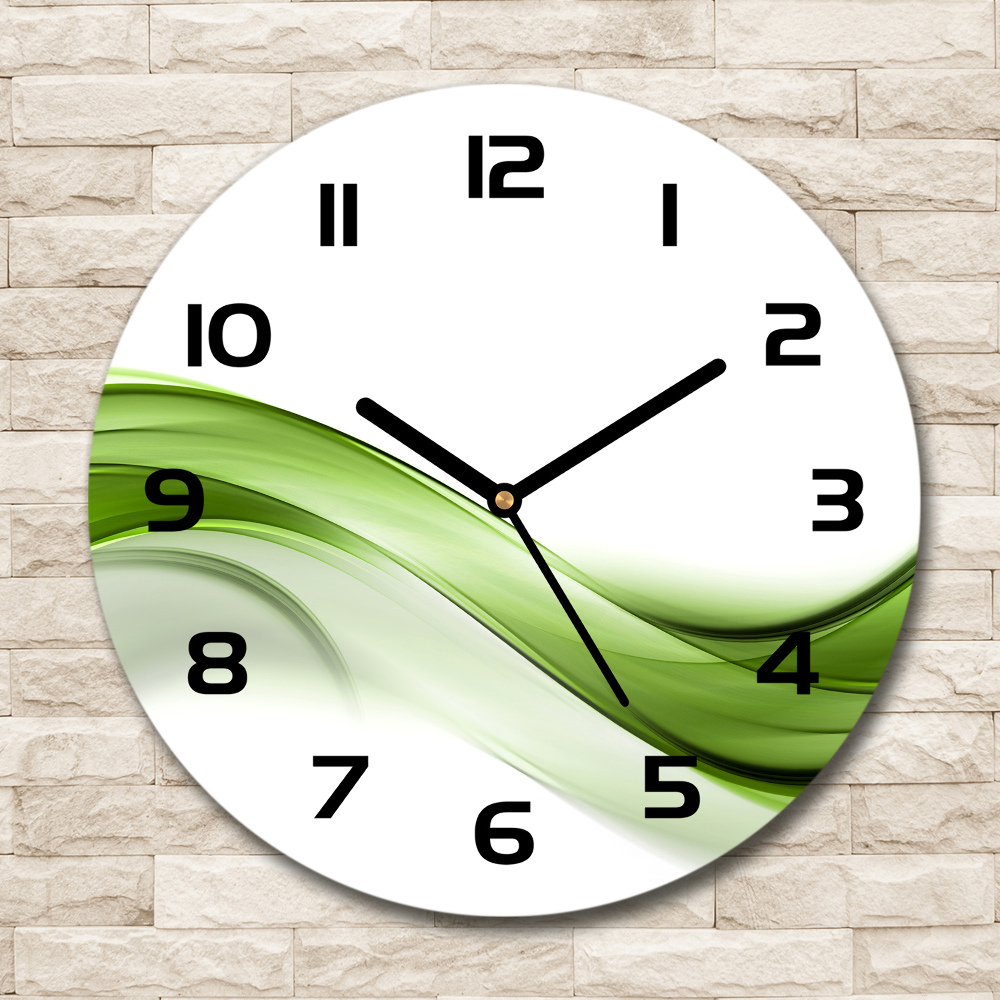 Round wall clock Green wave