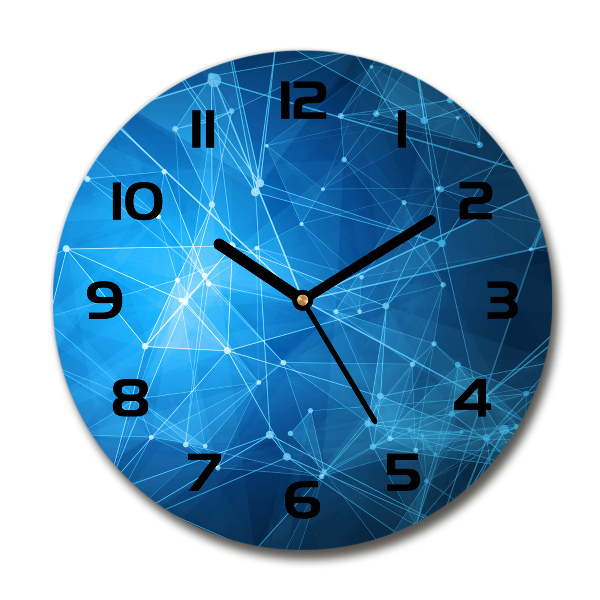 Round clock glass Blue lines