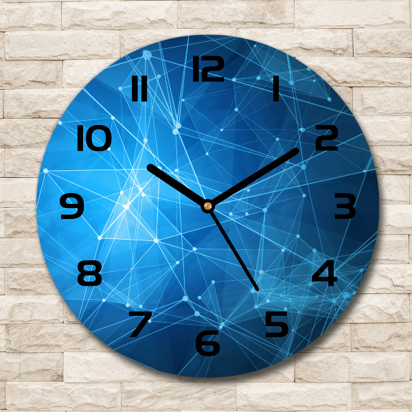 Round clock glass Blue lines