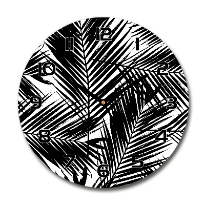 Round wall clock Palm leaves