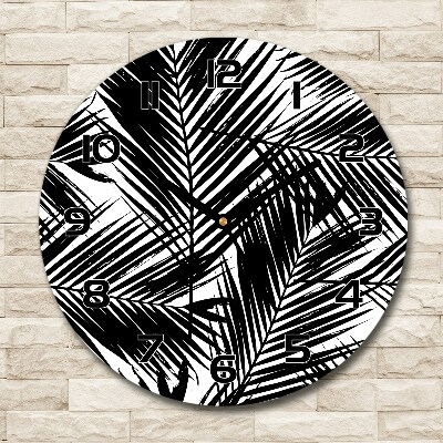 Round wall clock Palm leaves