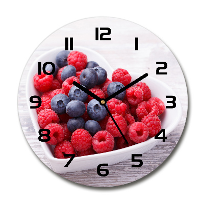 Round wall clock Raspberries and berries