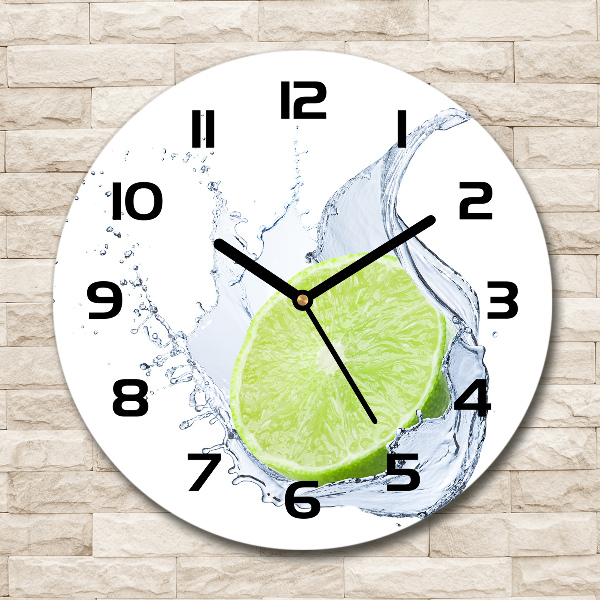 Round clock glass Lime