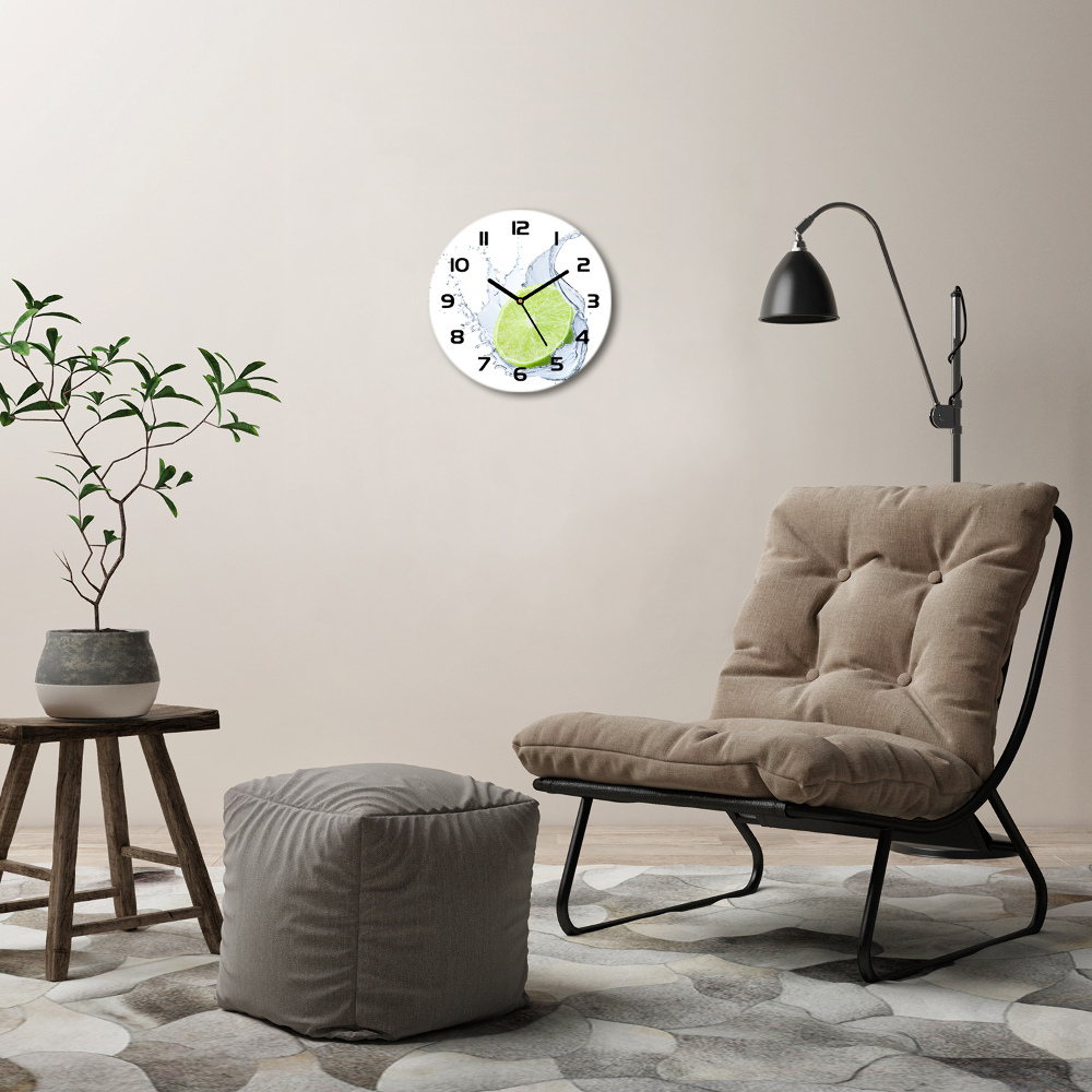 Round clock glass Lime