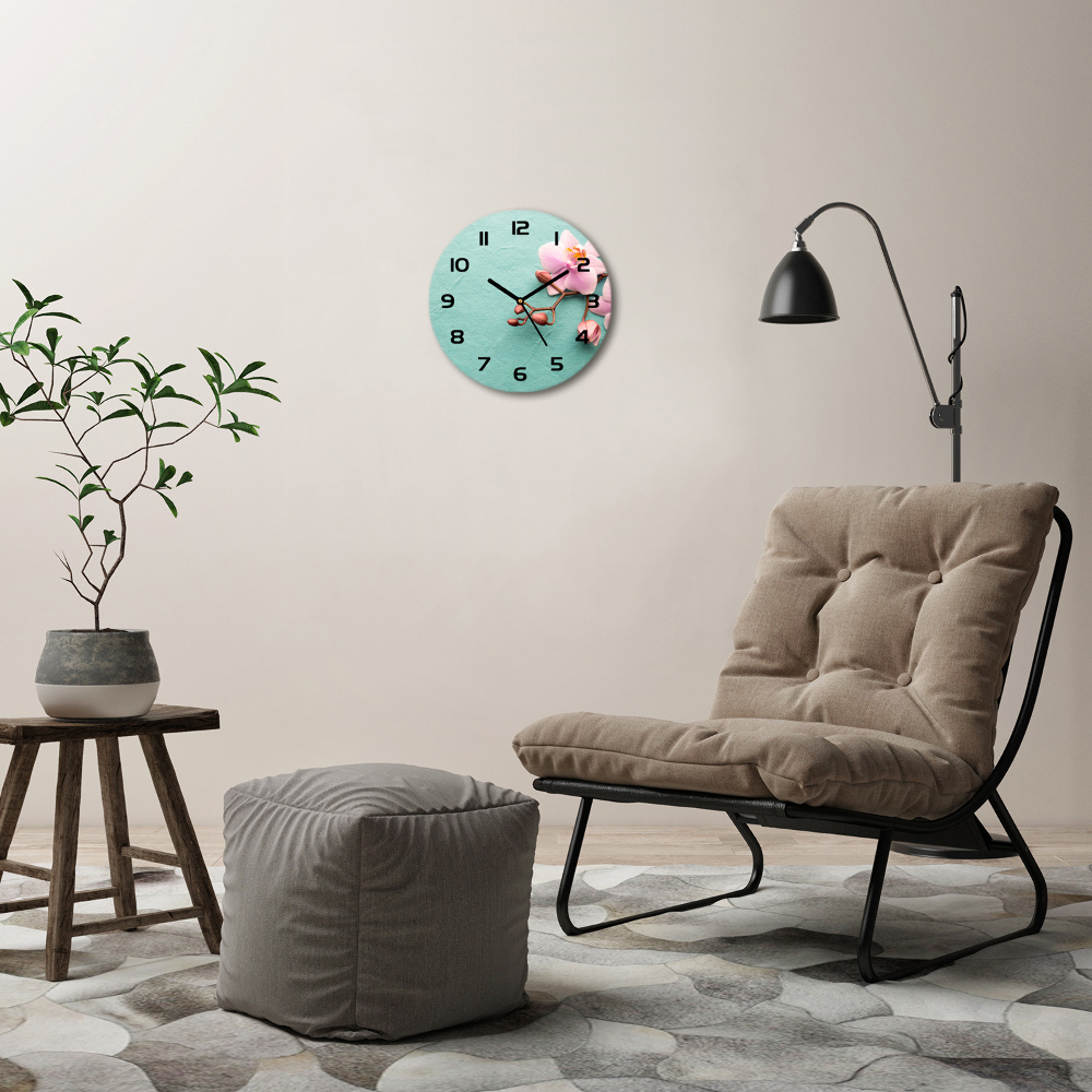 Round wall clock Orchid