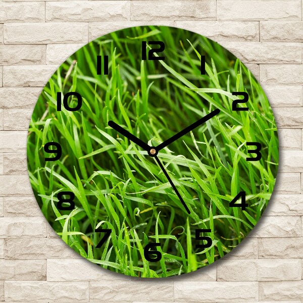 Round wall clock Grass