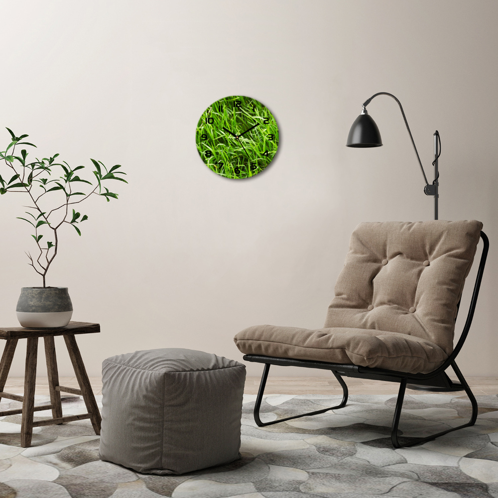 Round wall clock Grass