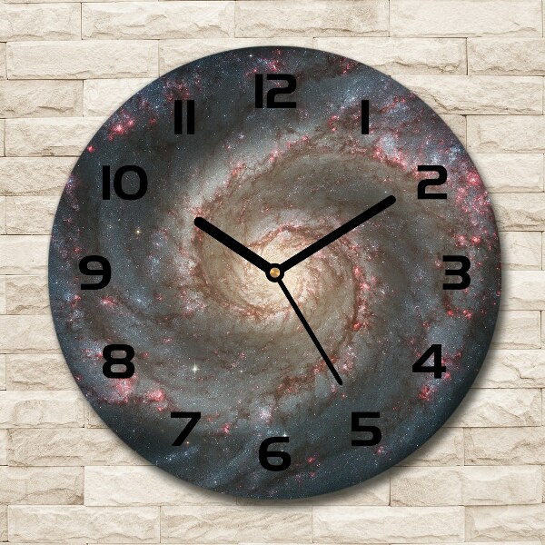 Round glass wall clock Nebula