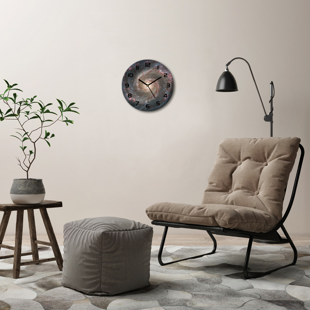 Round glass wall clock Nebula