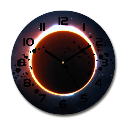 Round glass wall clock Eclipse