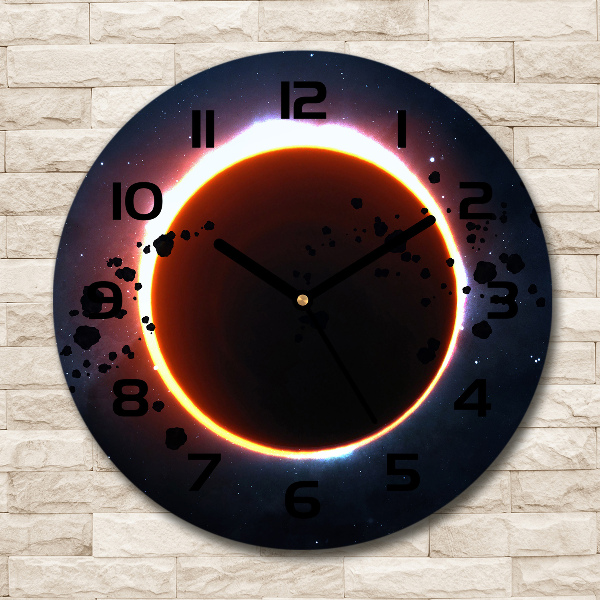 Round glass wall clock Eclipse