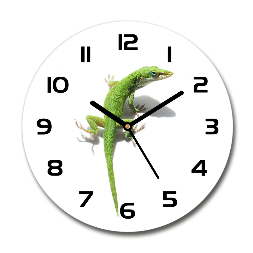 Round wall clock Green lizard