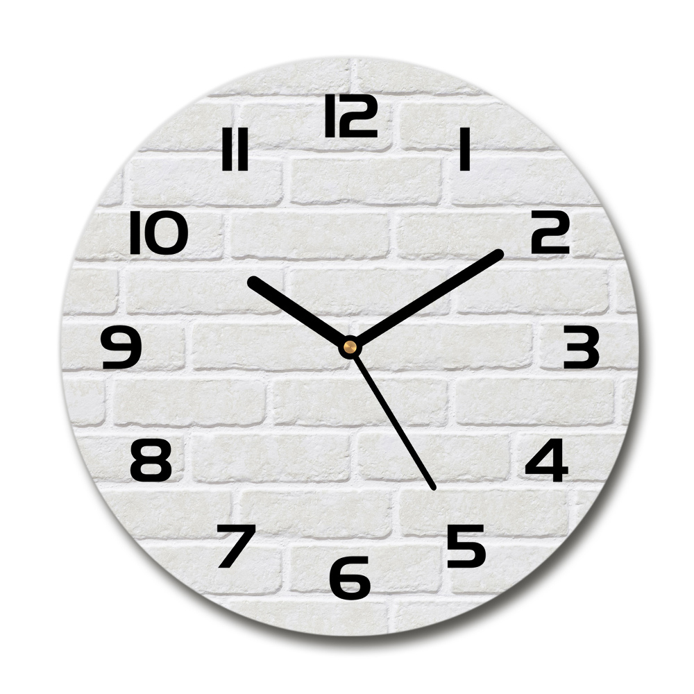 Round clock glass Brick wall