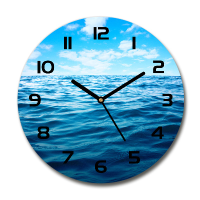 Round clock glass Sea water