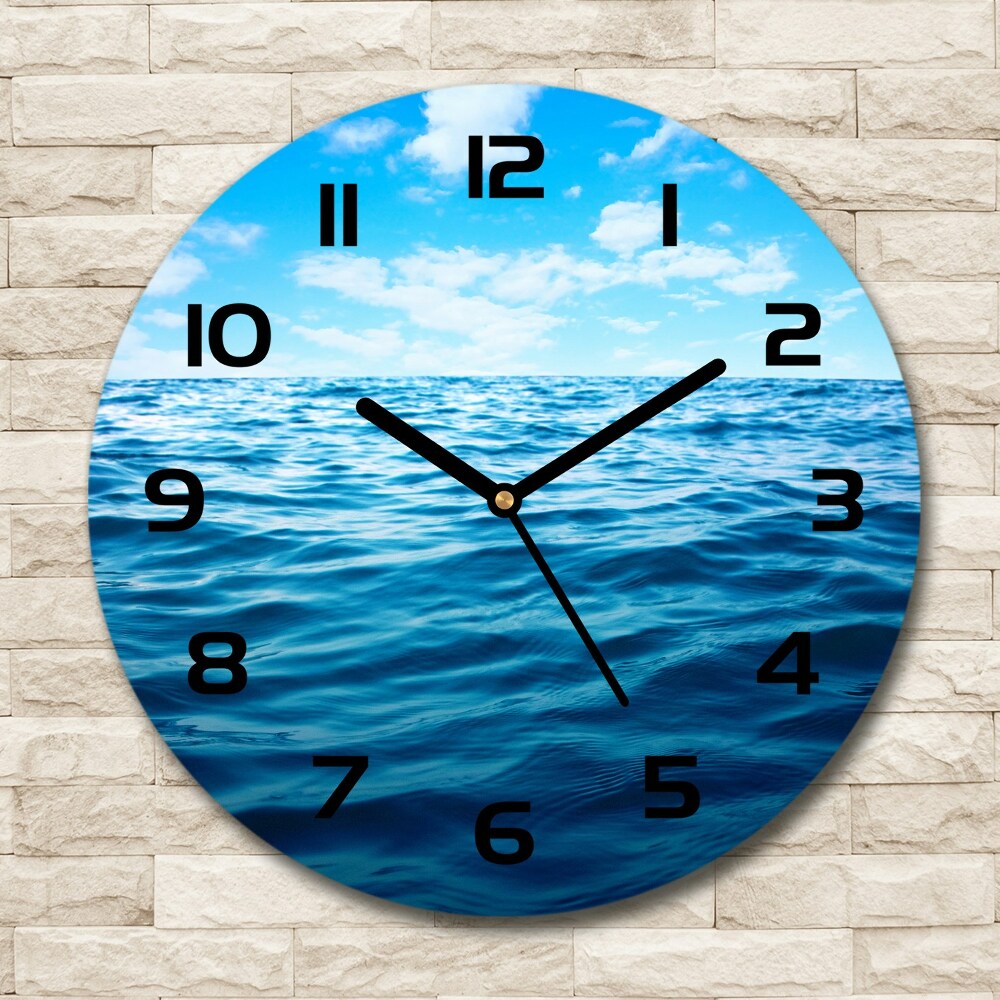 Round clock glass Sea water