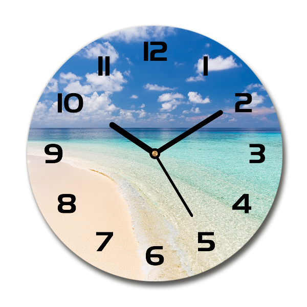 Round wall clock Beach in the Maldives