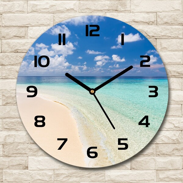 Round wall clock Beach in the Maldives