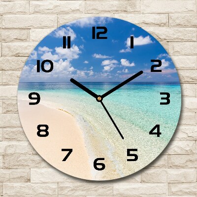 Round wall clock Beach in the Maldives