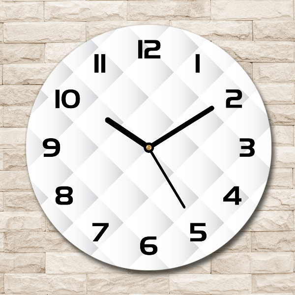 Round glass wall clock Square background