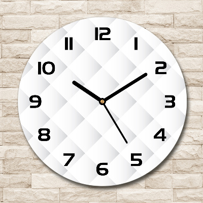 Round glass wall clock Square background