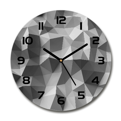 Round glass wall clock Abstraction of the triangle