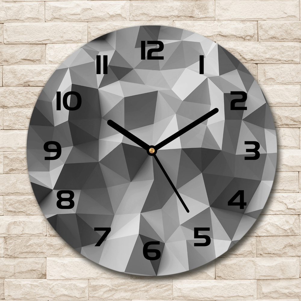 Round glass wall clock Abstraction of the triangle