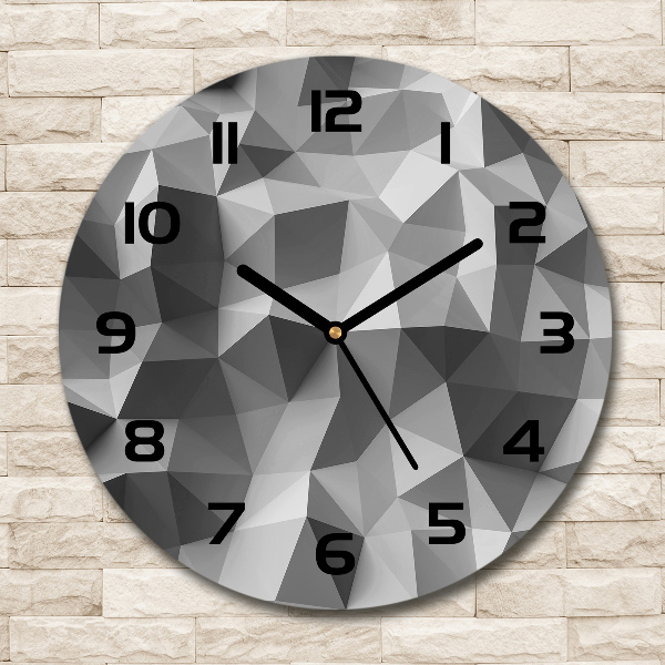 Round glass wall clock Abstraction of the triangle