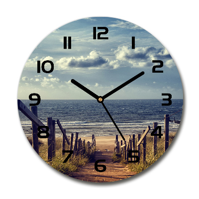 Round wall clock Path to the beach