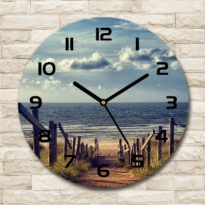 Round wall clock Path to the beach