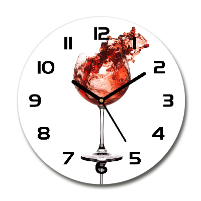 Round clock glass A glass of wine