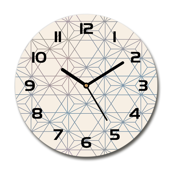 Round glass clock Geometric background